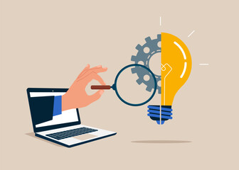 Idea, curiosity, searching for success. Validate Your Idea. Find a problem. Vector illustration.