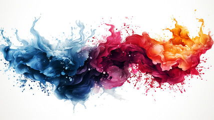 Sticker - Colorful paint splash watercolor design isolated on white background. Background concept. AI generated.