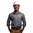 © steffenak - Black male architect standing up, body view, smiling