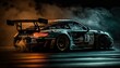 racing car speeding at night drive