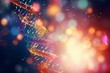 DNA gene shape against blurry backdrop, depicting gene therapy and drug research. Generative AI