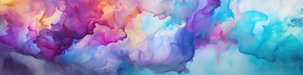 Poster - An abstract painting with vibrant blue, purple, and pink hues