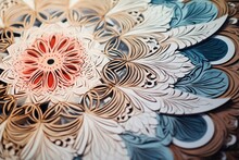 Close-up Of Intricate Mandala Patterns On Recycled Paper