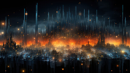 Data Technology Seamless Background, Abstract Digital Network