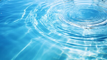 Canvas Print - Circle reflections of azure water ripple in a nearby pool.
