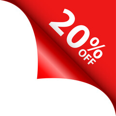 Sticker - Curled corner 20% off