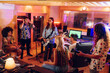 © Zamrznuti tonovi - Creative band on a recording session in a music studio.