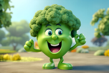 Canvas Print - Broccoli cartoon character