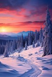 Fototapeta Most - an image of a winter landscape with trees