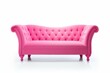 © Elowen - Singular pink sofa on white background. Generative AI