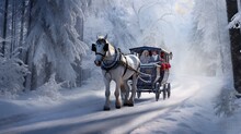 Horse And Carriage In Winter