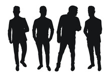Image Male Silhouettes. People, Human, Person, Man, Men, Guy, Lad, Fella, Stripling, Boy. Businessmen, Workers, Friends, Students, Demonstrators