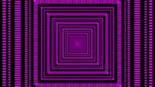 Animation Of Neon Lilac Squares With Movement In Infinity On A Black Background, Futuristic, The Nineties, Electronic