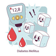 Wall Mural - Endocrine system disease. Measuring sugar blood with glucose meter