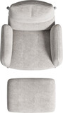 Fototapeta  - Top view of upholstery white armchair with ottoman