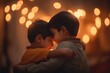 A touching image showing the care and support provided to orphaned children who have lost their families in conflicts or disasters. Generative Ai
