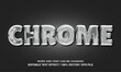 Chrome editable text effect template, 3d bold metal silver glossy style typeface, premium vector