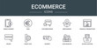 set of 10 outline web ecommerce icons such as mobile payment, euro, customer review, merchandise, financial presentation, review, insert coin vector icons for report, presentation, diagram, web