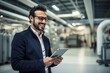 © pham - A professional man using a tablet in a business setting