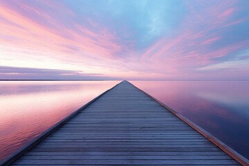 Wall Mural - A serene sunset at a picturesque dock