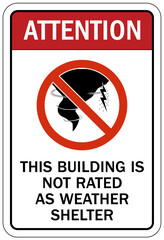 Wall Mural - Severe weather shelter sign and labels