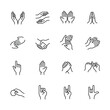 hand and finger icons , sign and hand signal icons. vector illustration