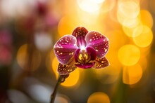 Vibrant Orchid Amidst Bokeh. Generative AI