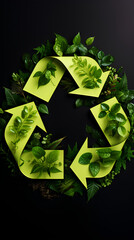 Recycle, reduce, reuse and repair. Creative images about recycling, waste reduction and reuse. Original composition of caring for the environment and recycling. The three R's. 