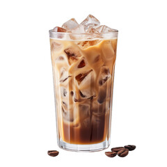 Ice coffee isolated on transparent background