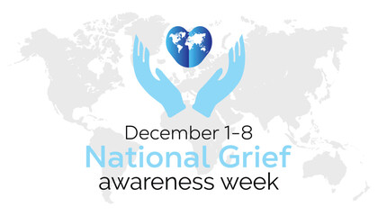 Vector illustration on the theme of National Grief awareness week observed each year during December.banner, Holiday, poster, card and background design.