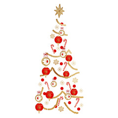 Wall Mural - White Luxurious Christmas Tree