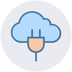 Cloud storage icon symbol vector image. Illustration of the database server hosting cloud system digital design image