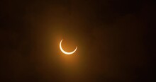 Timelapse Of An Annular Solar Eclipse Entering Totality With Clouds, October 14th, 2023.