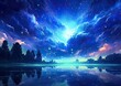 fantasy background of colorful sky with neon clouds