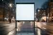An empty light box, a canvas for advertising on a street corner