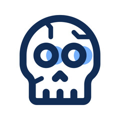 Canvas Print - skull filled line icon