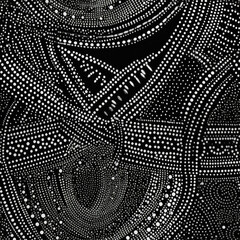 Wall Mural - Zentangle doodle abstract black and white repeat pattern