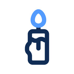 Poster - candle outline color icon