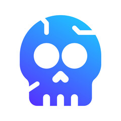 Canvas Print - skull gradient fill icon