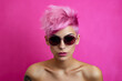 © JuanM - Young pink haired woman on a clean background