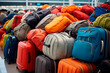 Luggage chaos at the airport terminal