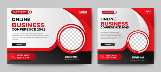 Wall Mural - digital marketing seminar social media web banner template. vector