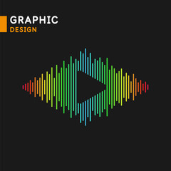 Wall Mural - vector illustration of a musical wave in the form of an equalizer. drawing of a sound wave. an eleme