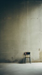 Poster - Conceptual image about loneliness or about waiting, patience and abundance. Old chair in empty room.