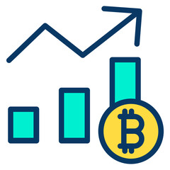 Sticker - Lineal color Dollar Graph icon