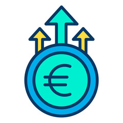 Wall Mural - Lineal color Euro Growth value icon