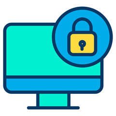 Sticker - Lineal color Lock Computer icon