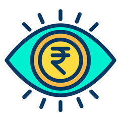 Wall Mural - Lineal color Rupees eye icon