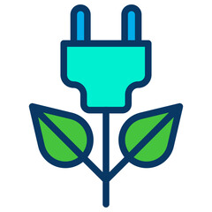 Sticker - Lineal color  Green Plug icon