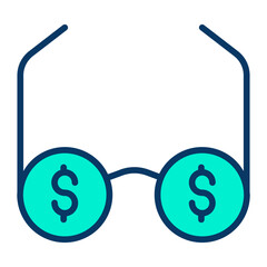 Canvas Print - Lineal color Dollar eyeglass icon